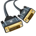 DVI to VGA Cable 3.3FT, Uni-Directional DVI-D to VGA Adapter Male to Male Gold-Plated Braided 1080P Full HD Cord for HDTV, PC,Laptop, Monitor, Projector