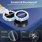 for Samsung Galaxy Z Flip 7 Camera Lens Protector, Individual Metal Ring Tempered Glass Lens Cover, [Strong Adsorption] Scratch Resistant Ultra-Thin HD Clear Lens Cover, 1 Set-Blue Diamond