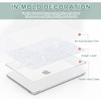 B BELK Compatible with MacBook Air 13 inch Case 2025 2024 2023 2022 M4 M3 M2 A3240 A3113 A2681, Plastic Laptop Hard Shell +Keyboard Cover +Screen Protector for MacBook Air 13.6 inch Case, Shiny Pearl