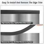 Rubber Edge Trim, Self Adhesive U Channel Edge Trim, U Shaped Trim for Plywood, Glasses, Mirror, Flexiglass, Sharp Edge Parts, Fit for 5/16", Length 20Ft, Black Color, Peel and Stick Plastic Trims