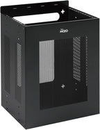 Tecmojo 4U Server Rack, Vertical/Horizontal Wall Mountable Rack with Vented Enclosure for 19 Inch IT Equipment, Cable Modems, Telecom, A/V,Black