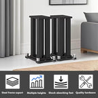 A Pair of Speaker Stands, Bookshelf Speaker Stand Steel Frame Support for Speakers up to 40 kg, Vibration-Absorbing MDF Design, Universal Speaker Stand Improves Sound Quality (30cm/11.8in)