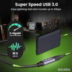GEARit USB 3.0 Active Extension Cable (30 Feet) A-Male to A-Female USB Repeater with Signal Booster for Oculus Rift, Quest Link, Xbox 360 Kinect, PlayStation, Printer, Webcam - 30ft