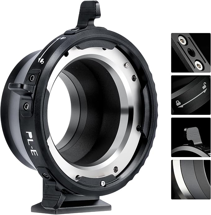 VILTROX PL-E Lens Adapter, Lens Converter Ring Camera Lens Mount Adapter Ring Compatible with PL Lens to Sony E/NEX Mount Cameras A7S3/FS7/5/FX9 /A7R4/R3/a Series/Nex Series