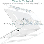 TWOLSKOO Compatible with M4 MacBook Air 13.6 inch Case 2025-2022 Release M4 A3240 M3 A3113 M2 A2681, Plastic Hard Shell & Keyboard Cover & Type C Adapter & Screen Protector, Engraved Sketch