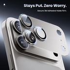 Hoerrye for iPhone 17 Pro Camera Lens Protector - [12FT Shatterproof Military Grade] [Strong Adsorption] Metal Top 9H+ Tempered Glass Camera Screen Full Protective Cover Case Friendly,Gray