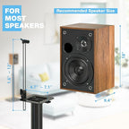 Rfiver Bookshelf Speaker Stands Pair, Height Adjustable Rear Speaker Stands from 32" to 43" with 360° Swivel, 11 lbs Capacity, Set of 2 for Satellite & Small Bookshelf Speakers