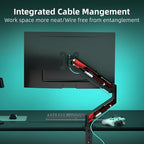 Suptek Monitor Mount Gas Spring Arm Desk Mount Stand - Fully Adjustable, Fits 32 inch Monitors, Weight Capacity up to 22 lbs (MD8WR)