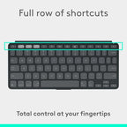 Logitech Keys-to-GO 2 Portable Wireless iPad Keyboard with Built-in Cover, Slim and Compact Bluetooth Keyboard for iPad, iPhone, Mac, and Apple TV, Easily Switch with Devices - Graphite