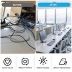 2" White Desk Grommet, JTemgle Flexible Cable Grommet Rubber Cable Hole Cover Wire Organizer Caps Desktop Cord Management for Home Office TV Stands Tabletops, 10 Pieces