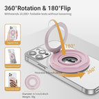 OPSO Magnetic Phone Ring Holder for MagSafe, 360 Degree Rotation Silicone Finger Ring Grip Stand Holder, Adjustable Kickstand, Compatible with iPhone 16 15 14 13 12/Pro/Max, Samsung and All Smartphone