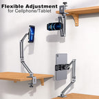 OATSBASF Phone and Tablet Holder Bed Gooseneck Mount, Aluminum Long Arm Foldable Lazy Stand, Universal 360 Degree Rotatable for iPhone, iPad, Tablet
