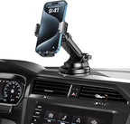 Qifutan Dash Mounted Phone Holders for Your Car Dash Phone Mount for Car Dashboard Air Vent Multi-Mount 3 in 1 Vehicle Windshield Holder Compatible Multi-Device Clip