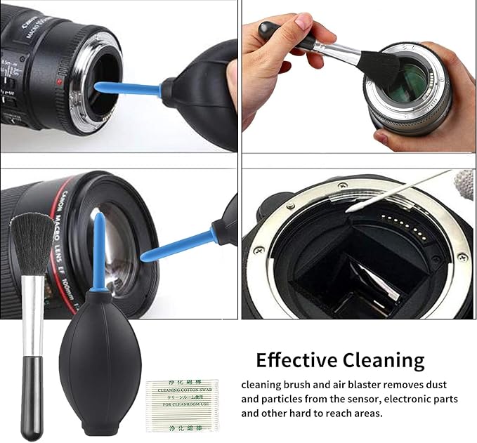 Professional DSLR Camera Cleaning Kit with APS-C Cleaning Swabs, Microfiber Cloths, Camera Cleaning Pen, for Camera Lens, Optical Lens and Digital SLR Cameras.