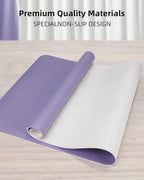 Leather Desk Pad Protector,Desk Mat,Large Mouse Pad, Non-Slip Desk Pad, Waterproof PU Leather Desk Blotter Mat, Desk Cover for Office and Home (Light Purple, 36" x 17")