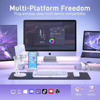 MAONO Wireless Microphone for PC, Condenser USB Mic with Software AI Voice Change,3-Level Noise Cancellation,Custom EQ, RGB Gaming Streaming Mic for Podcast PS5 PS4 Twitch YouTube (DM40 Pro-White)
