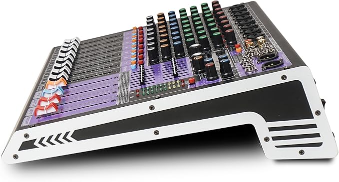 Sound Town 8-Channel Professional Audio Mixer with 99 DSP, USB MP3 Bluetooth, Dual 7-band EQ, 48V Phantom Power & Mute, Recording (TRITON-TX802)