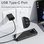 Mini Wireless Keyboard with Touchpad, Bluetooth Keyboard for iPad/Tablet/PC/TV, 2.4GHz USB Dongle & Bluetooth Dual Mode, Portable & Lightweight, Long Battery Life for Travel