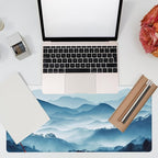Large Gaming Mouse Pad, Mountain Desk Mat, Misty Forest Mountains Desk Pad, Extended Big Computer Keyboard Mouse Pad with Non-Slip Base and Stitched Edge, 35.4"x15.7"