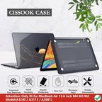 CISSOOK Compatible with MacBook Air 13.6 Inch M4 M3 M2 Case 2022 2023 2024 2025, Crystal Black Plastic Hard Shell Case Cover for MacBook Air 13.6" A3240 A3113 A2681, Sun & Mountain