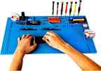 Kaisi S-180 Large Silicone Soldering Mat Magnetic Repair Work Mat, Heat Resistant Insulation Large Platform Station Pad for Soldering, Electronics, Computer Repair, Size 21.6 x 13.8 inch