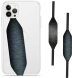 Phone Grip Strap - Reversible Finger Holder for Phone Back, Customizable Anti-Slip Design, Wireless Charging Compatible Detachable Holder for iPhone - Metallic Black