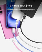 Belkin USB C to USB C Cable 2-Pack, 6.6ft, 60W - Type C Charger, iPhone Charger Cord, Soft, Braided, Flexible for iPhone 16, Galaxy S25, Pixel 9, Airpods, iPad Pro & More, Travel Essentials - White