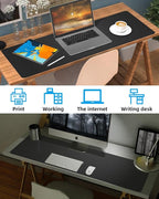 Desk mat Large, Leather Desk Pad Protector,Office Desk Mat,Mouse Pad, Non-Slip Desk Blotter, Laptop Desk Pad, Waterproof Desk Writing Pad for Office&Home (Black,48" x 24")