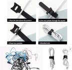 100 Pack Reusable Hook & Loop Cable Ties & Labels Kit - 50 Durable Cord/Wire Tags + 50 Self-Gripping Straps for Electronics Organizing, Home Office Cord Management (White & Black)