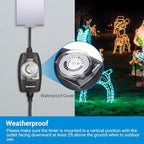 DEWENWILS Outdoor Light Timer Waterproof, 24-Hour Programmable Plug in Timer for Electrical Outlets, Holiday Decorations, String Light,13A 1/2 HP, UL Listed