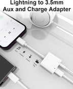 2 Pack Lightning to 3.5mm Headphone Jack Adapter, [Apple MFi Certified] 2 in 1 Headphone Adapter Aux Audio and Charger Adapter Dongle Cable Splitter Compatible with iPhone 14 13 12 11 XS XR 8 7