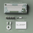 RK ROYAL KLUDGE R75 Mechanical Keyboard Wired with Volume Knob, 75% Keyboard Gasket Mounted, Hot Swappable, Creamy Sound, MDA Profile, PBT Keycaps