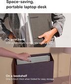 MOFT Folding Laptop Stand Lap Desk, Portable & Mini Computer Stand Laptop Desk for Travel and Home Office, Ergonomic Design with Adjustable Viewing Angles, Lightweight Computer Cooling Riser, Gray