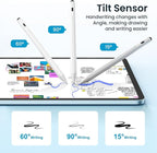 Dual Tip Stylus Pen for iPad 2025-2018,13 Mins Fast Charge with Tilt Sensitivity and Palm Rejection for iPad 11/10/9/8/7/6th Gen,Air 7/6/5/4/3/M3/M2, Pro 13"/12.9"/11"/M4, Mini 7/6/5th,White