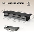 Fenge Monitor Stand with Drawer, 2 Tiers Dual Monitor Riser for Desk, 35 Inch Computer Stand for 2 Monitors, Desk Shelf for Home, Office, Laptop, PC, TV, Printer