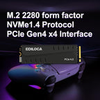 1TB PS5 SSD with Heatsink PCIe Gen4 NVMe M.2 Gaming SSD, 7400MB/s Read, 1GB DRAM Cache, 3D TLC | Internal Solid State Drive Compatible with PS5 & PC(EN855)