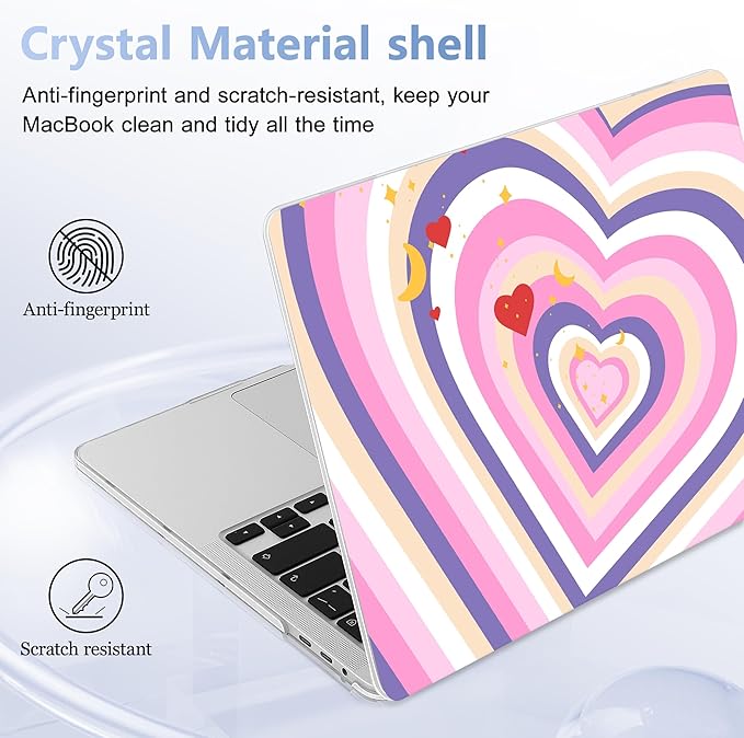 for MacBook Pro 16 inch Case 2019 2020 Release Model A2141, Plastic Hard Shell Cover with Keyboard Cover & Screen Protector for MacBook Pro 16 inch with Touch Bar & Touch ID, Wildflower Heart
