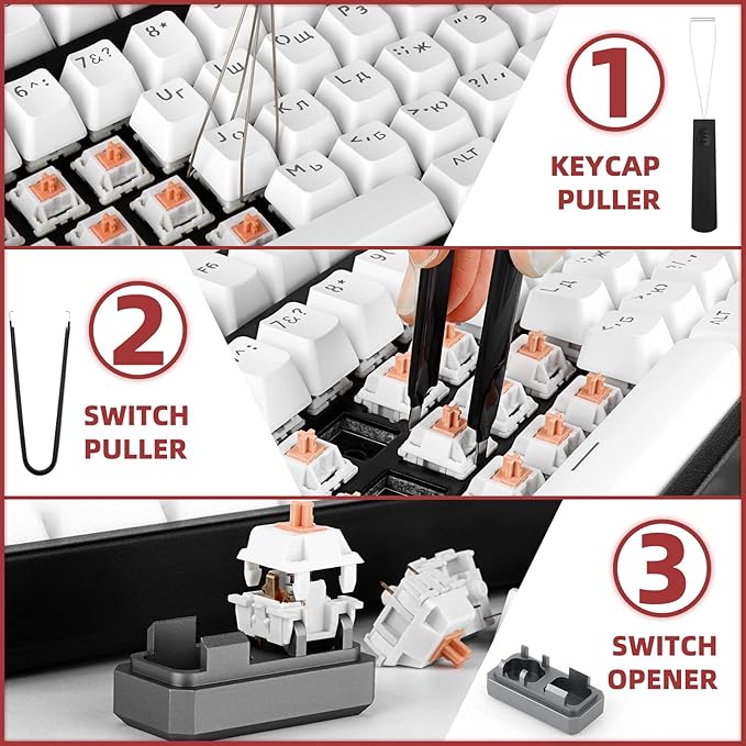RUNJRX Keyboard Lube Kit with Switch Opener Tweezers for Custom Keyboard, Keyboard Lube Tools