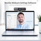 NexiGo HelloCam, 1080P Webcam with Windows Hello, True Privacy, Automatic Electronic Shutter, Computer Camera, Microphone, Facial Enhancement, HD USB Web Cam