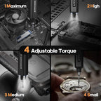 AM ARROWMAX Electric Screwdriver, Precision Screwdriver w/ 34 Magnetic Bits, 4 Torque Settings, Red Dot, IF Winning Design, Rechargeable Mini Repair Tool Kit for Phone, Laptop, Camera (SES) Black