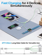 2 Pack Charging Cable for Apple Watch Charger/Samsung/iPhone Charger,Car/Office/Camping/Travel Essentials,Type C Cable Cord for iWatch Ultra/10-2/iPhone 16-11/Samsung S25-S20,iPad,airPods-Green