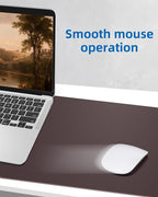 AFIING Leather Desk Pad Protector,Mouse Pad,Office Desk Mat, Non-Slip PU Leather Desk Blotter,Large desk mat,Waterproof Keyboard mat for Office/Home/Decor (Coffee,48"" x 17"")