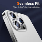 UniqueMe 3 Pack Compatible for iPhone 14 Pro Max/iPhone 14 Pro Camera Lens Protector,[[Scratch-Resistant] Case Friendly]- Silver