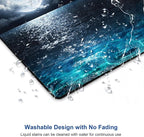 Hokafenle Mouse Pad, Blue Ccean Moon Mouse Pad, Premium-Textured Mousepad Square Waterproof Mouse Mat Non-Slip Rubber Base Mouse Pads for Wireless Mouse Office Laptop