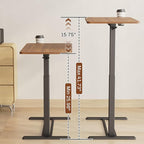 FLEXISPOT Mobile Standing Desk with Wheels Pneumatic Laptop Desk Rolling Computer Cart Movable Height Adjustable Small Sit Stand Desk Computer Workstations Home Use(31.5" W x 17.7" D, Mahogany)