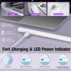2Pack Stylus Pencil for iPad A16/11th Gen(2018-2025),Fast Charging Pen with Palm Rejection&Tilt Sensitivity Compatible with iPad 6/7/8/9/10/11,iPad-Pro 11"/12.9"/ M4, iPad-Air 3/4/5/M2/M3,Mini 5/6/7
