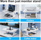 Monitor Stand Riser for Desk,360°Rotation Freely Height Adjustable by Knob,4.4-5.8 Inches,Ergonomic Monitor Stand Mount, Desktop Monitor Stands Riser for Computer,Laptop,Printer,Tv,White