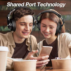 OneOdio A70 Bluetooth Over Ear Headphones, Wireless Headphones with 72H Playtime, Hi-Res, Built-in Mic, 3.5mm/6.35mm Wired Audio Jack for Studio Monitor & Mixing DJ Guitar AMP, Computer Laptop PC
