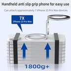 Magnetic-Phone-Ring-Holder with Dual Rings, Compatible with iPhone 16/15/14/13/12, Multifunctional Stand for Desk,Office,Gym,Kitchen & All Metal Surfaces, Finger Loop Grip (Silver)