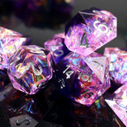 Haxtec DND Dice Set Sharp Edge Resin Dice with Dice Case Purple D&D Polyhedral Dice for TTRPGs Compatible with Dungeons and Dragons DND Gift